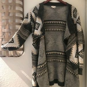 Richly toned, southwestern design, warm cardigan